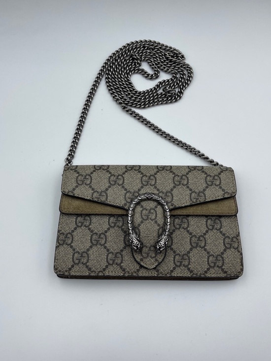 Gucci Handbags - Gucci GG leather Supreme Super Mini Dionysus Bag Canvas Suede Chain Bag Purse